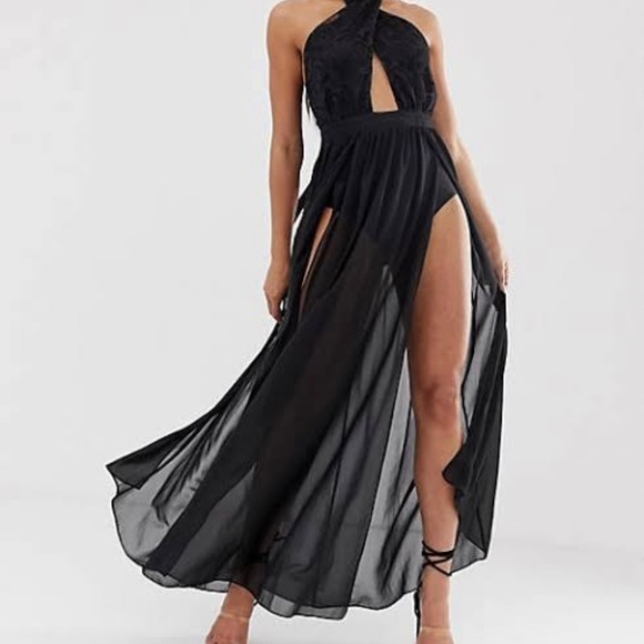 🛍️ Maxi Black Dress. Size- M - Picture 13 of 13
